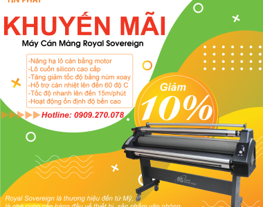 Khuyến mãi máy cán màng tự động Royal Sovereign
