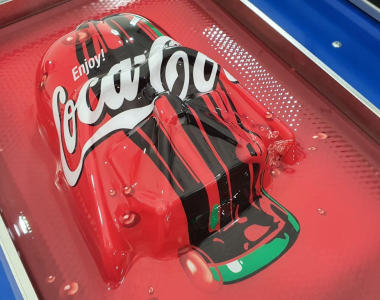 Máy in mica hút nổi