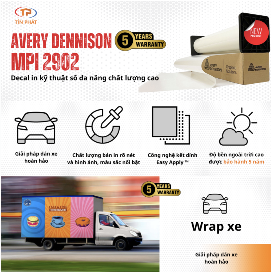 Decal trắng Avery Dennison (MPI 2902)