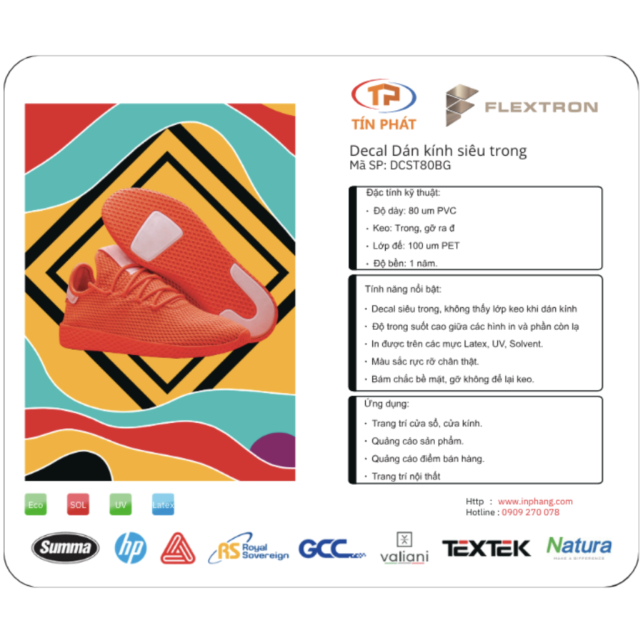 Decal Siêu Trong Flextron (DCST80BG)
